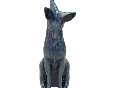 Fox porcelain statues Low-poly 3D model