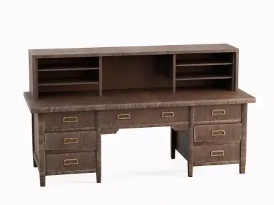 Antique Wooden Desk 01 Low-poly 3D model