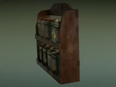 Old Spice Rack Low-poly 3D model