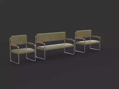 Waiting chair 04 3D model