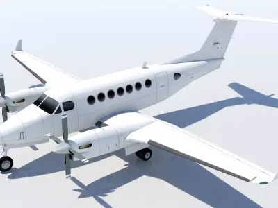 BE350 Executive Turboprop Static   Low-poly 3D model