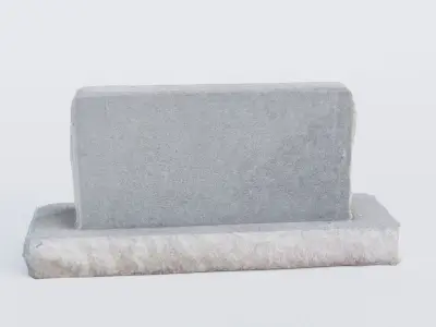 Gravestone Low-poly 3D model 7
