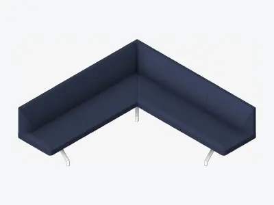Seat - Bench - Worksmart - Corner Low-poly 3D model