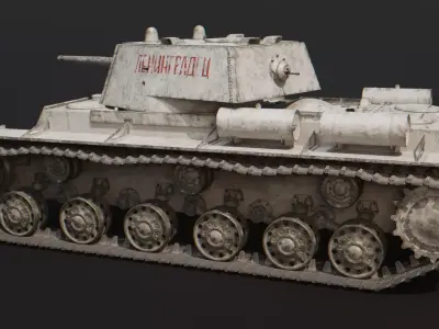 KV-1 -  WW2 Soviet Heavy Tank Low-poly 3D model