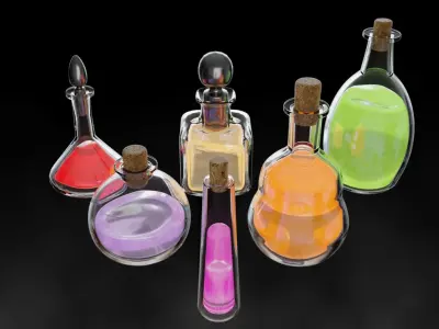 PBR Potion Collection 3D model