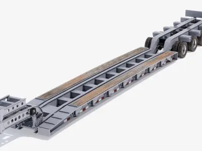Lowboy Trailer Low-poly 3D model purchase