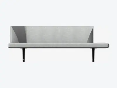 Seat - Bench - Worksmart - Backrest Bent Low-poly 3D model