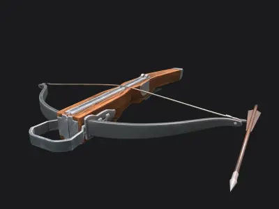 Hand Paint Crossbow 3D model