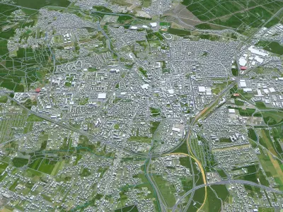 Rybnik Poland 30km Low-poly 3D model