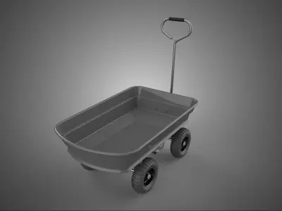 BEACH COAST SAND SEA CART WAGON TROLLEY DOLLY TRUCK WHEELBARROW 3D model
