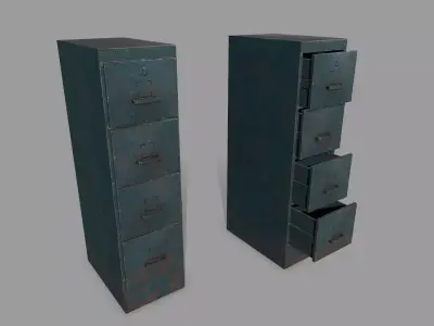 Cabinet metal box Low-poly 3D model purchase