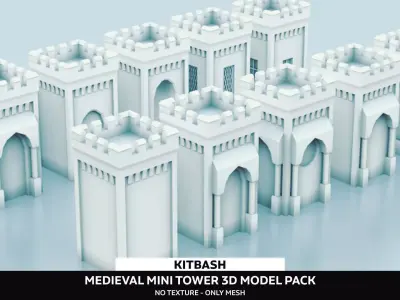 Medieval Small Tower Pack Low-poly 3D model