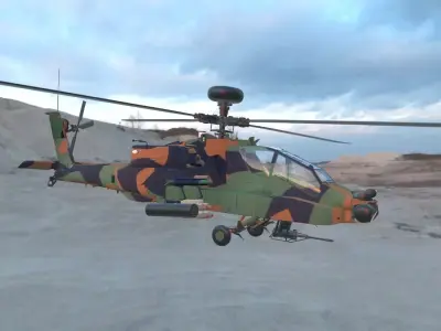 The Boeing AH-64 Apache helicopter 3D print model
