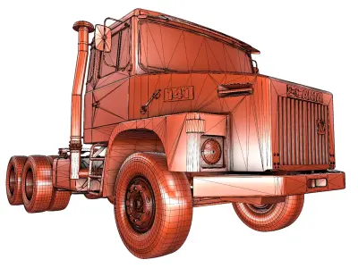 Scania LT141 6x4 38 Stock Classic Truck Low-poly 3D model