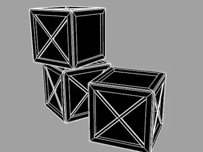 One Low Poly Crate Low-poly 3D model