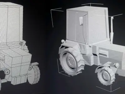Tractor Low Poly Low-poly 3D model