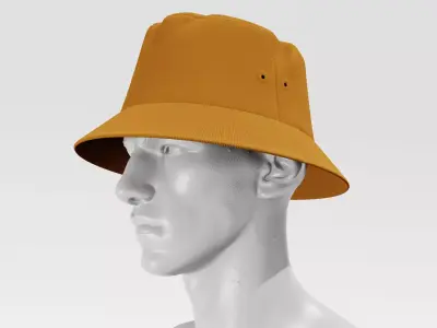 Bucket Hat - Brown PBR 4K Low-poly 3D model