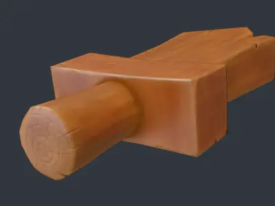Stylized Wood Sword Low-poly 3D model