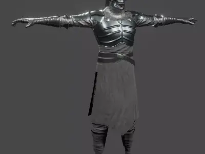 Ghost medieval templar knigh suit Low-poly 3D model