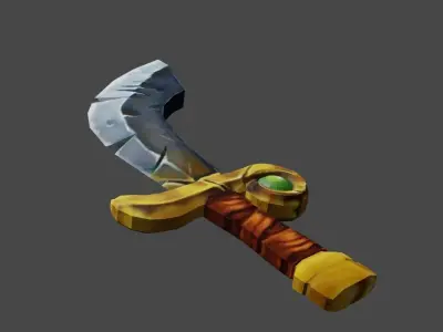 Sword Low-poly 3D model 15