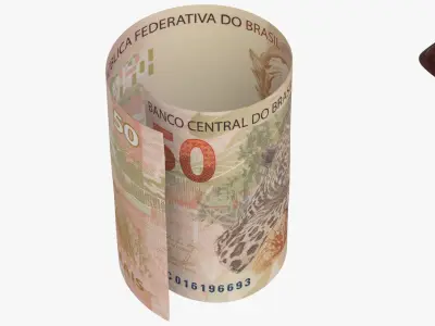 Brazil 50 Reais Wallet Money Purse 3D model