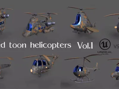 STYLIZED TOON HELICOPTERS  VOL1 Low-poly 3D model