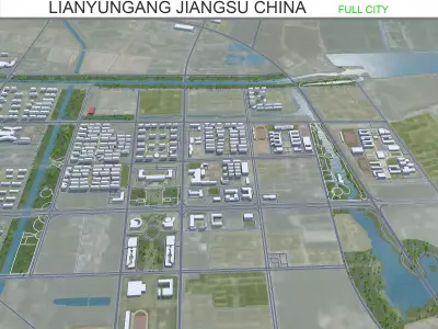 Lianyungang Jiangsu China 130km Free low-poly 3D model
