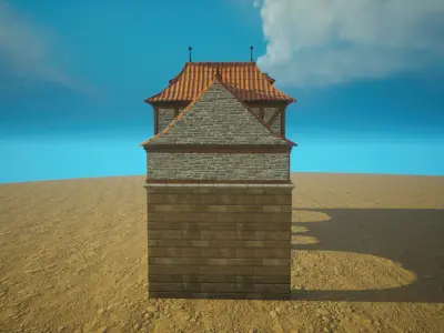 Medieval old House5- exterior design Low-poly 3D model