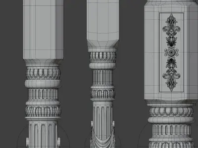 Balusters collection part 2 Free 3D model