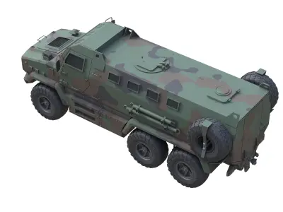 Kraz Shrek Military Vehicle  Low-poly 3D model