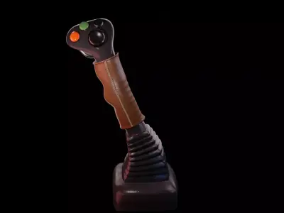 Leather Flight Aircraft Joystick 3D Model PBR Textures 3D model