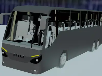 Game Ready Bus Model Low-poly 3D model