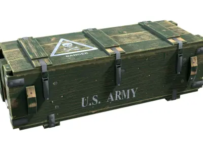 Military Box Low-poly 3D model 8