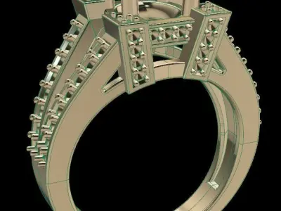 Classic Modern Antique Engagement Ring 3D print model