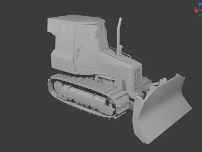 BULLDOZER game prop  unity and ue5 ready Low-poly 3D model
