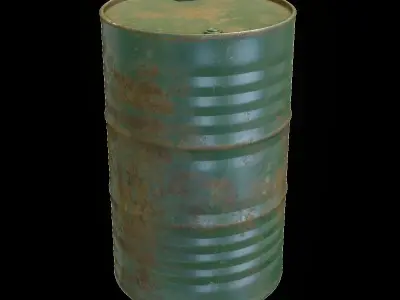 Green Oil Drum Low-poly 3D model