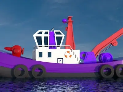 Tug Boat Seacraft 3D model