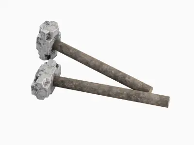 Dirty Sledgehammer 02 Low-poly 3D model