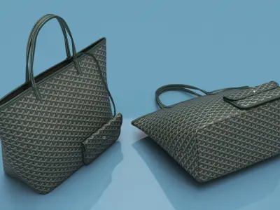  Goyard St Louis GM Bag with Wallet Green 