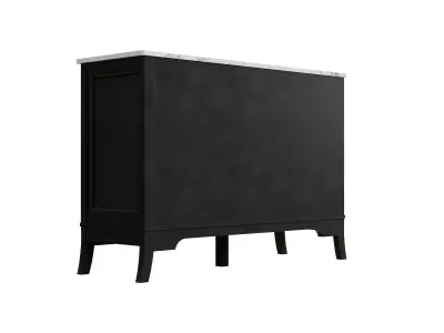 3-Door Storage Cabinet With Glass Doors Low-poly 3D model