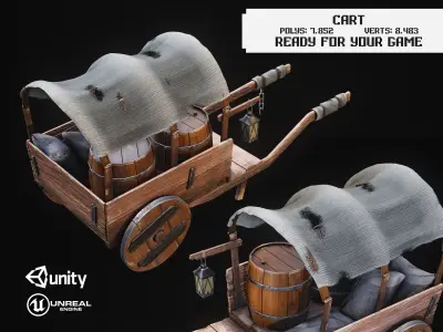 CART lowpoly Low-poly 3D model