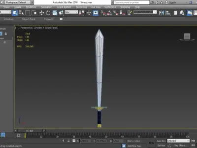 Sword Low Poly PBR for Mobiles Low-poly 3D model