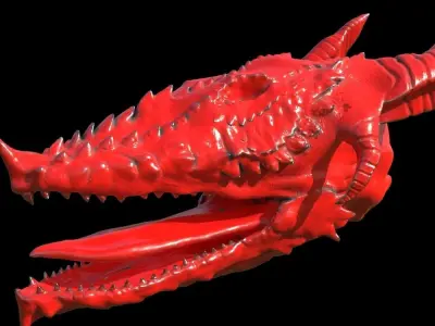 high poly dragon head of Free 3D model