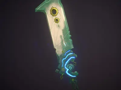 Low Poly Fantasy sword  Free low-poly 3D model
