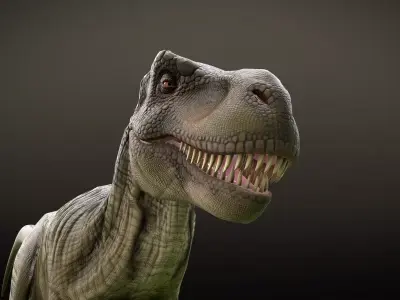 T Rex Dinosaur Rig and Animations Low-poly 3D model