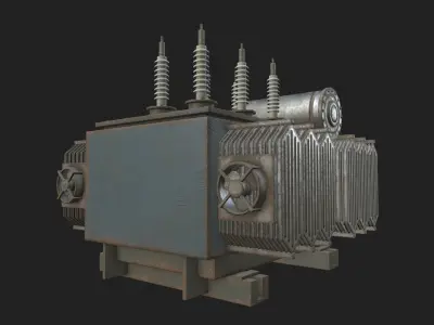 HQ PBR Power Transformer Low-poly 3D model