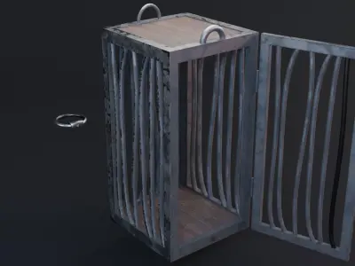 Medieval Cage Game Ready Low Poly 3D Model  Low-poly 3D model