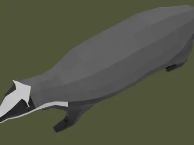 Stylized lowpoly BADGER Low-poly 3D model