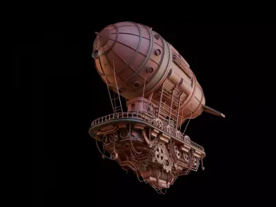 Steampunk Aircraft 3D Model 3D model
