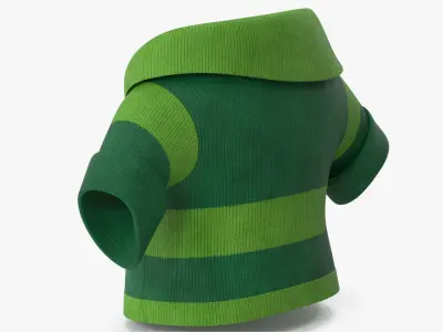 Cartoon Short Sleeve Sweater Green 3D model